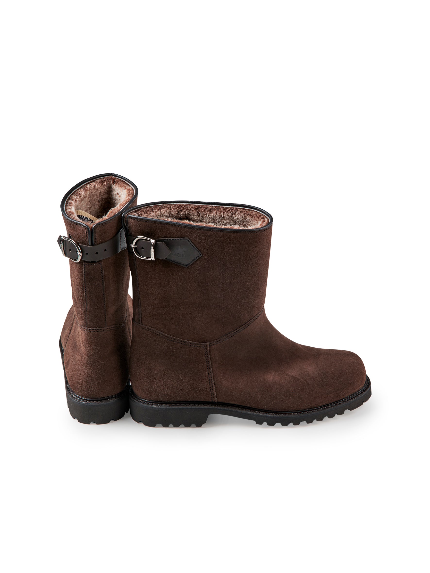 Brown sheepskin lined dairyman boots